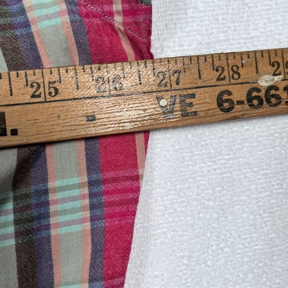 VTG Ralph Lauren MCMEEL Mens XL Button Up Red Gray Short Slv Dress Shirt w/Pony - Picture 11 of 13